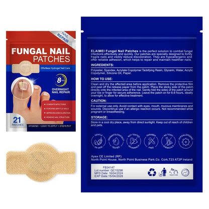 21Pcs Toenail Fungus Patch Waterproof Nail Repair Patches Nail Ingrown Correction Sticker Discolored Damaged Nail Foot Care Tool